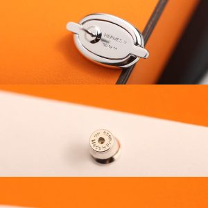 Hermes Mini Maillon Earrings Lacquered Metal Silver Rose Candeur H100052FPD2 - Image 5
