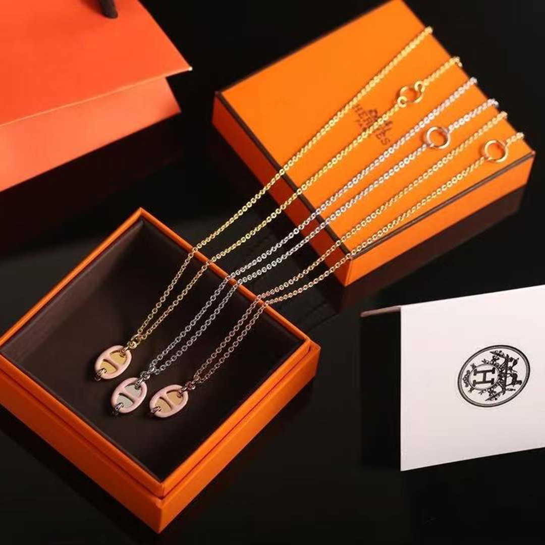 Hermes Mini Maillon Pendant Necklace Rose Gold H100053FOD2 - Image 2