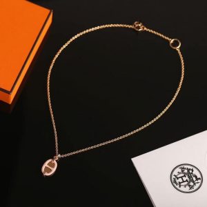 Hermes Mini Maillon Pendant Necklace Rose Gold H100053FOD2 - Image 10