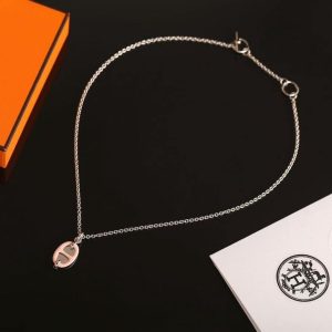 Hermes Mini Maillon Pendant Necklace Rose Gold H100053FOD2 - Image 9
