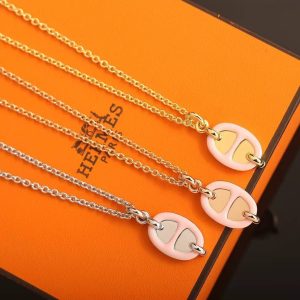 Hermes Mini Maillon Pendant Necklace Rose Gold H100053FOD2 - Image 7