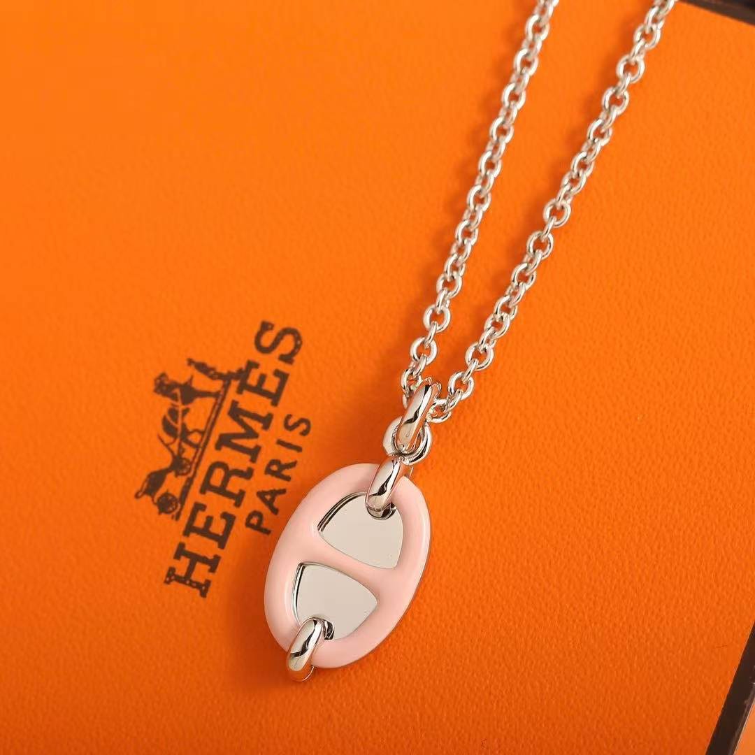 Hermes Mini Maillon Pendant Necklace Rose Gold H100053FOD2 - Image 6