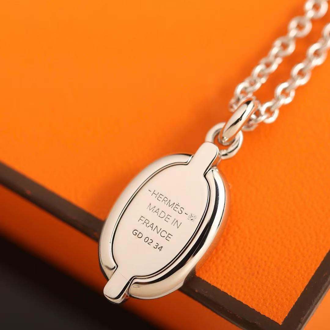 Hermes Mini Maillon Pendant Necklace Rose Gold H100053FOD2 - Image 5
