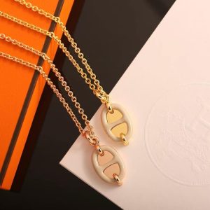 Hermes Mini Maillon Pendant Necklace Rose Gold H100053FOD3 - Image 10