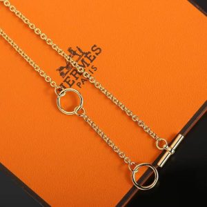 Hermes Mini Maillon Pendant Necklace Rose Gold H100053FOD3 - Image 7