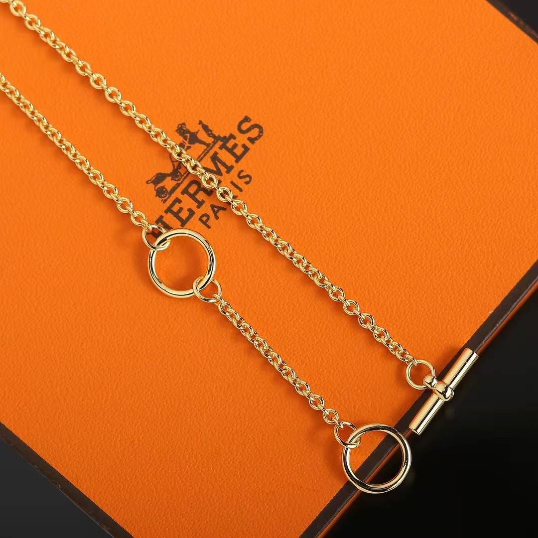 Hermes Mini Maillon Pendant Necklace Rose Gold H100053FOD3 - Image 7