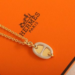 Hermes Mini Maillon Pendant Necklace Rose Gold H100053FOD3 - Image 5