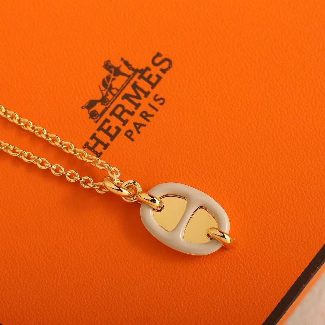 Hermes Mini Maillon Pendant Necklace Rose Gold H100053FOD3 - Image 5