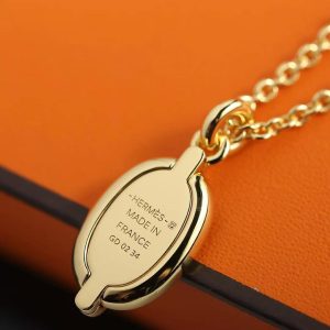 Hermes Mini Maillon Pendant Necklace Rose Gold H100053FOD3 - Image 4