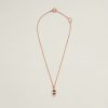 Hermes Mini Maillon Pendant Necklace Rose Gold H100053FOD3