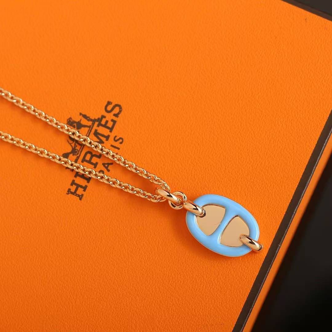 Hermes Mini Maillon Pendant Necklace Silver H100053FPC5 - Image 9