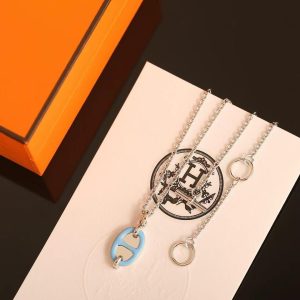 Hermes Mini Maillon Pendant Necklace Silver H100053FPC5 - Image 8