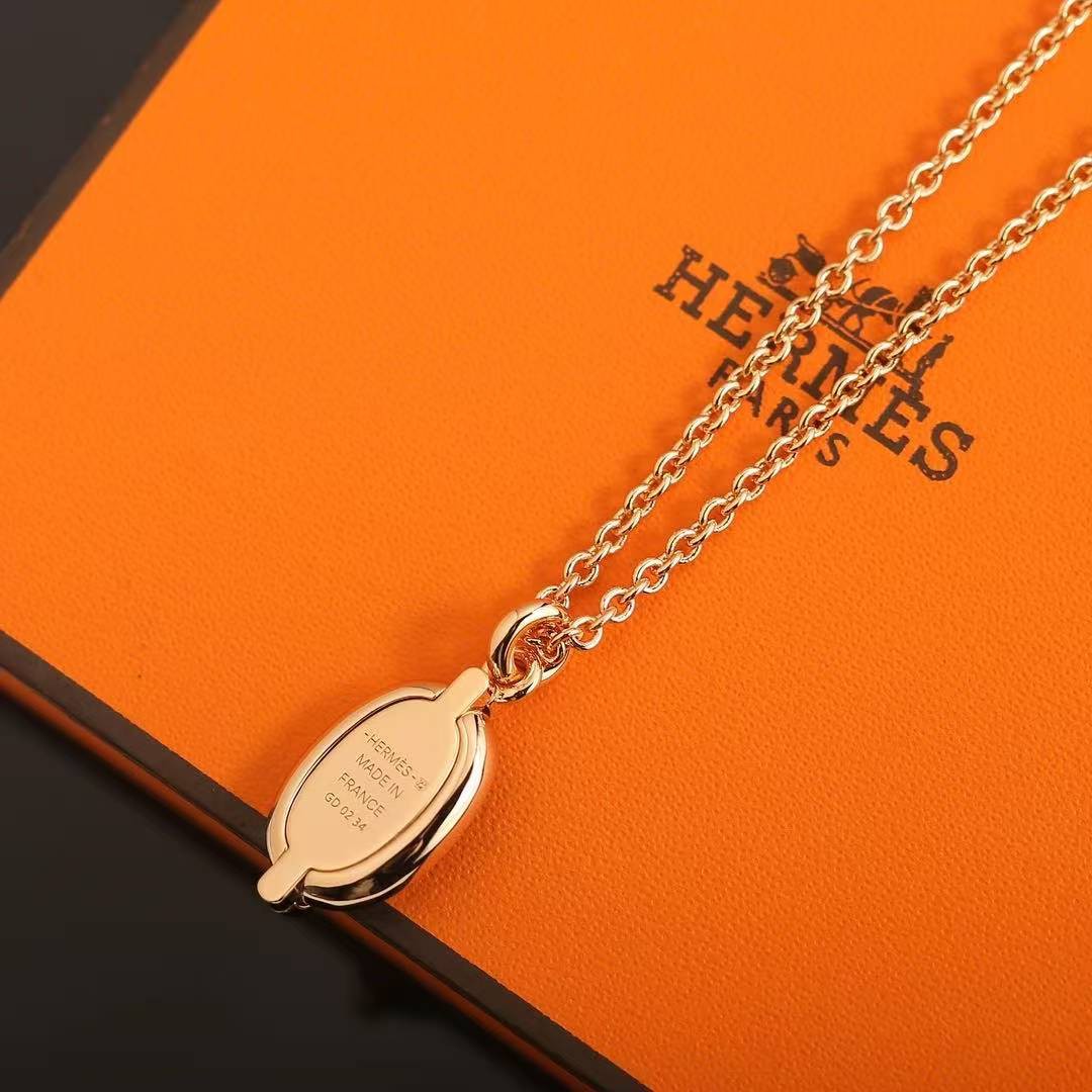Hermes Mini Maillon Pendant Necklace Silver H100053FPC5 - Image 6