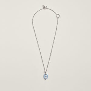 Hermes Mini Maillon Pendant Necklace Silver H100053FPC5