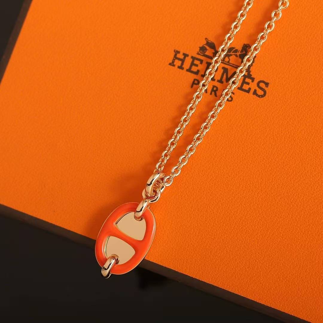 Hermes Mini Maillon Pendant Necklace Yellow Gold H100053FED1 - Image 9