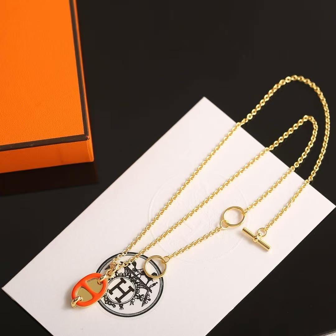 Hermes Mini Maillon Pendant Necklace Yellow Gold H100053FED1 - Image 8