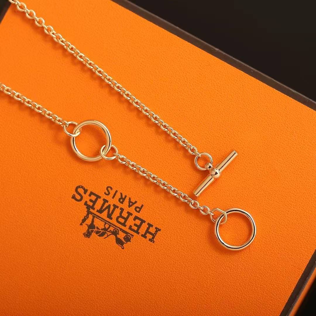 Hermes Mini Maillon Pendant Necklace Yellow Gold H100053FED1 - Image 6