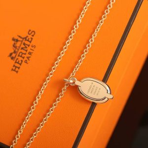 Hermes Mini Maillon Pendant Necklace Yellow Gold H100053FED1 - Image 4
