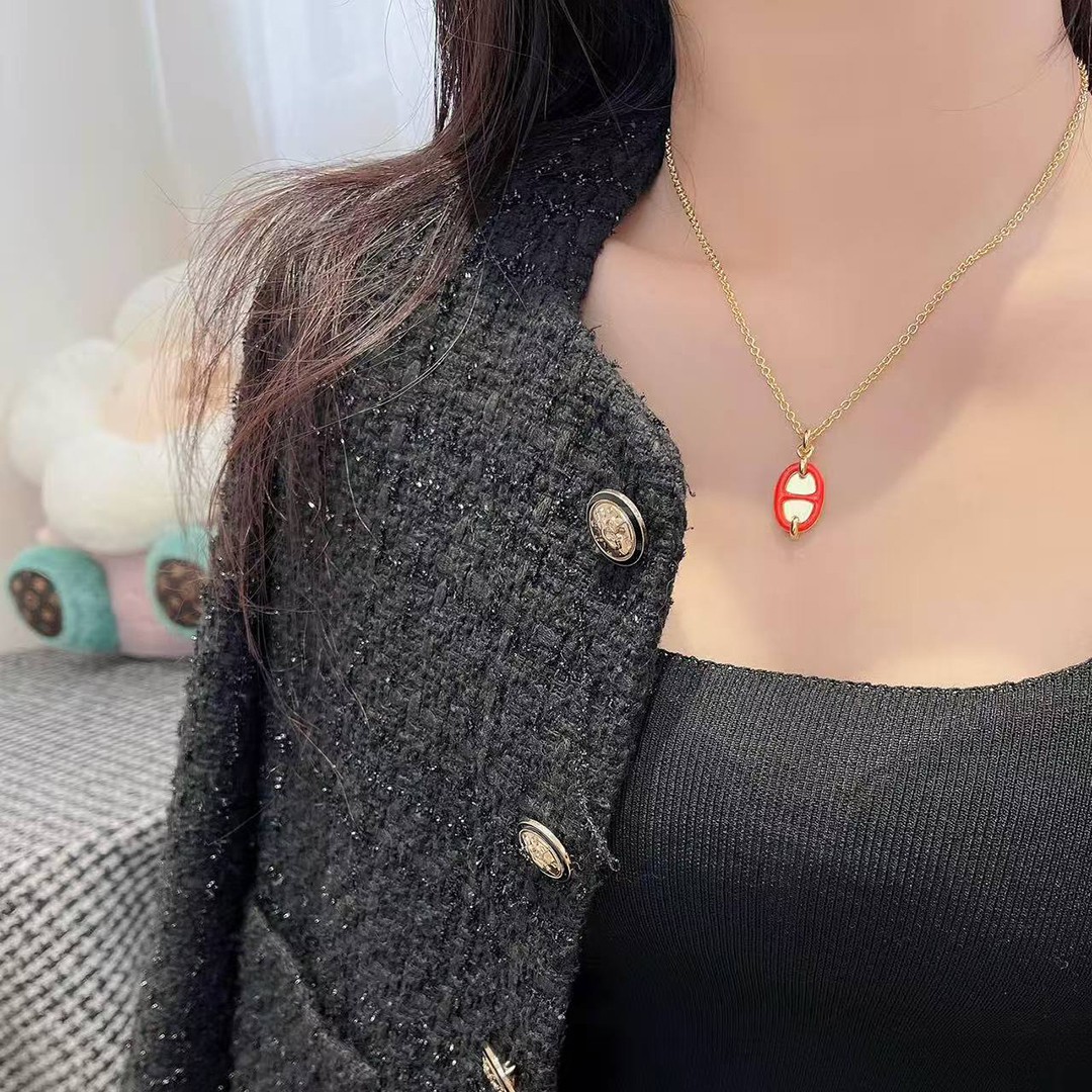 Hermes Mini Maillon Pendant Necklace Yellow Gold H100053FED1 - Image 3