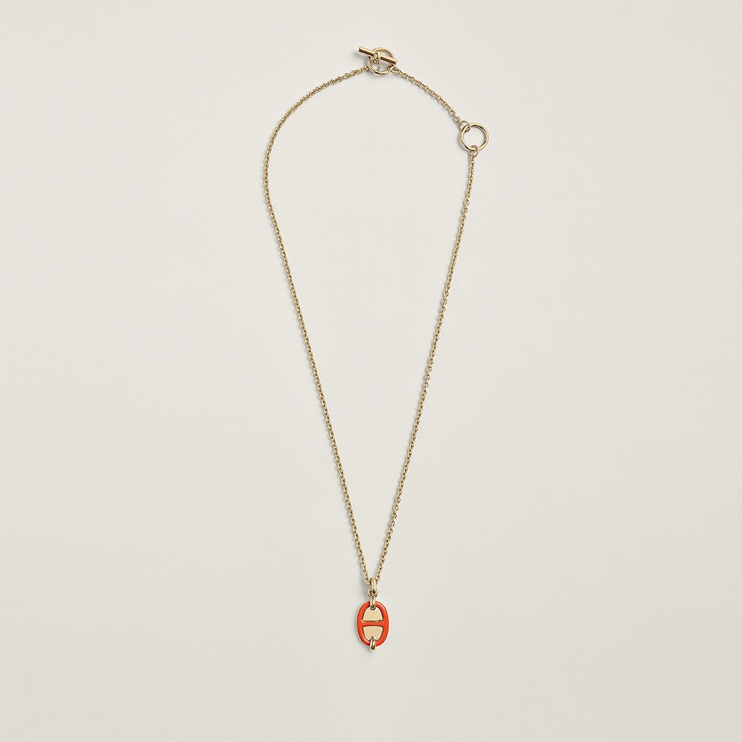 Hermes Mini Maillon Pendant Necklace Yellow Gold H100053FED1
