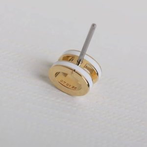 Hermes Mini Pop H Earrings Lacquered Metal Rose Gold Blanc H608002FO49 - Image 9