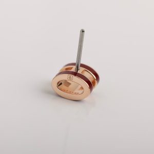 Hermes Mini Pop H Earrings Lacquered Metal Rose Gold Rouge H H608002FOA8 - Image 5