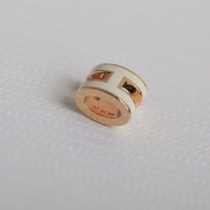 Hermes Mini Pop H Pendant Necklace Rose Gold Blanc H147992FO49 - Image 4