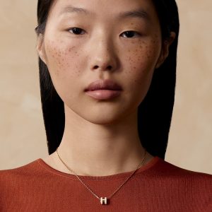 Hermes Mini Pop H Pendant Necklace Rose Gold Blanc H147992FO49 - Image 3