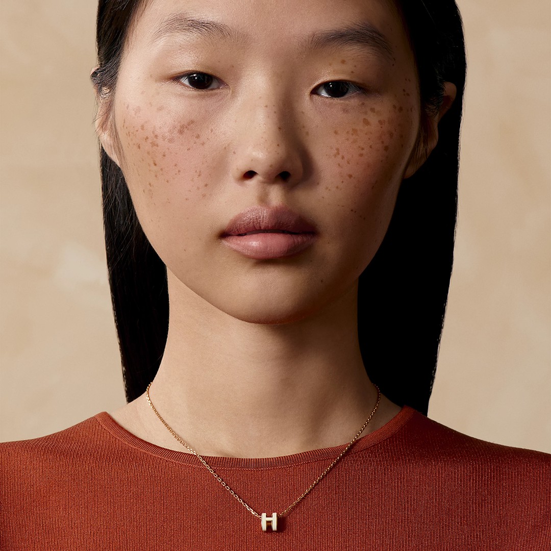 Hermes Mini Pop H Pendant Necklace Rose Gold Blanc H147992FO49 - Image 3