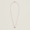 Hermes Mini Pop H Pendant Necklace Rose Gold Blanc H147992FO49