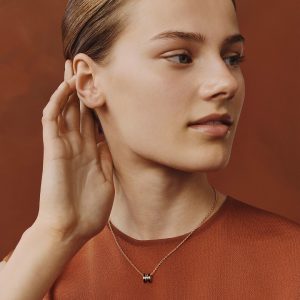 Hermes Mini Pop H Pendant Necklace Rose Gold Noir H147992FO03 - Image 3