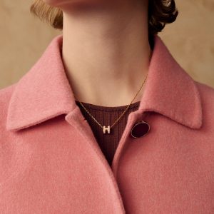 Hermes Mini Pop H Pendant Necklace Rose Gold Rose Dragée H147992FO85 - Image 3
