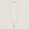 Hermes Mini Pop H Pendant Necklace Rose Gold Rose Dragée H147992FO85