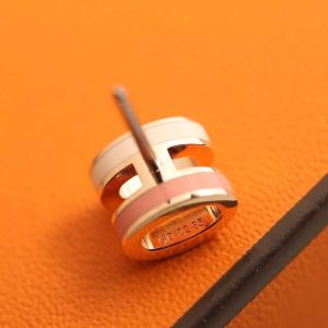 Hermes Mini Pop H Rocabar Earrings Lacquered Metal Rose Gold Beauté H100065FOB4 - Image 6