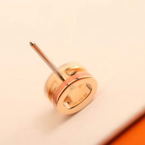 Hermes Mini Pop H Rocabar Earrings Lacquered Metal Rose Gold Beauté H100065FOB4 - Image 5