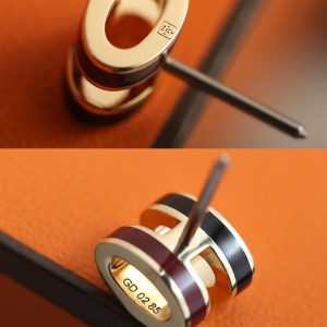 Hermes Mini Pop H Rocabar Earrings Lacquered Metal Rose Gold Système H100065FOB2 - Image 4