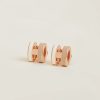 Hermes Mini Pop H Rocabar Earrings Lacquered Metal Rose Gold Système H100065FOB2