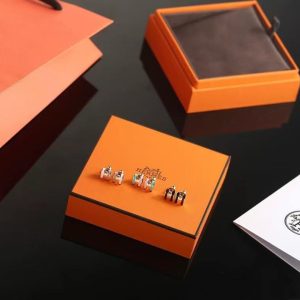 Hermes Mini Pop H Rocabar Earrings Lacquered Metal Yellow Gold Galaxie H100065F B1 - Image 10