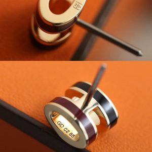 Hermes Mini Pop H Rocabar Earrings Lacquered Metal Yellow Gold Galaxie H100065F B1 - Image 3