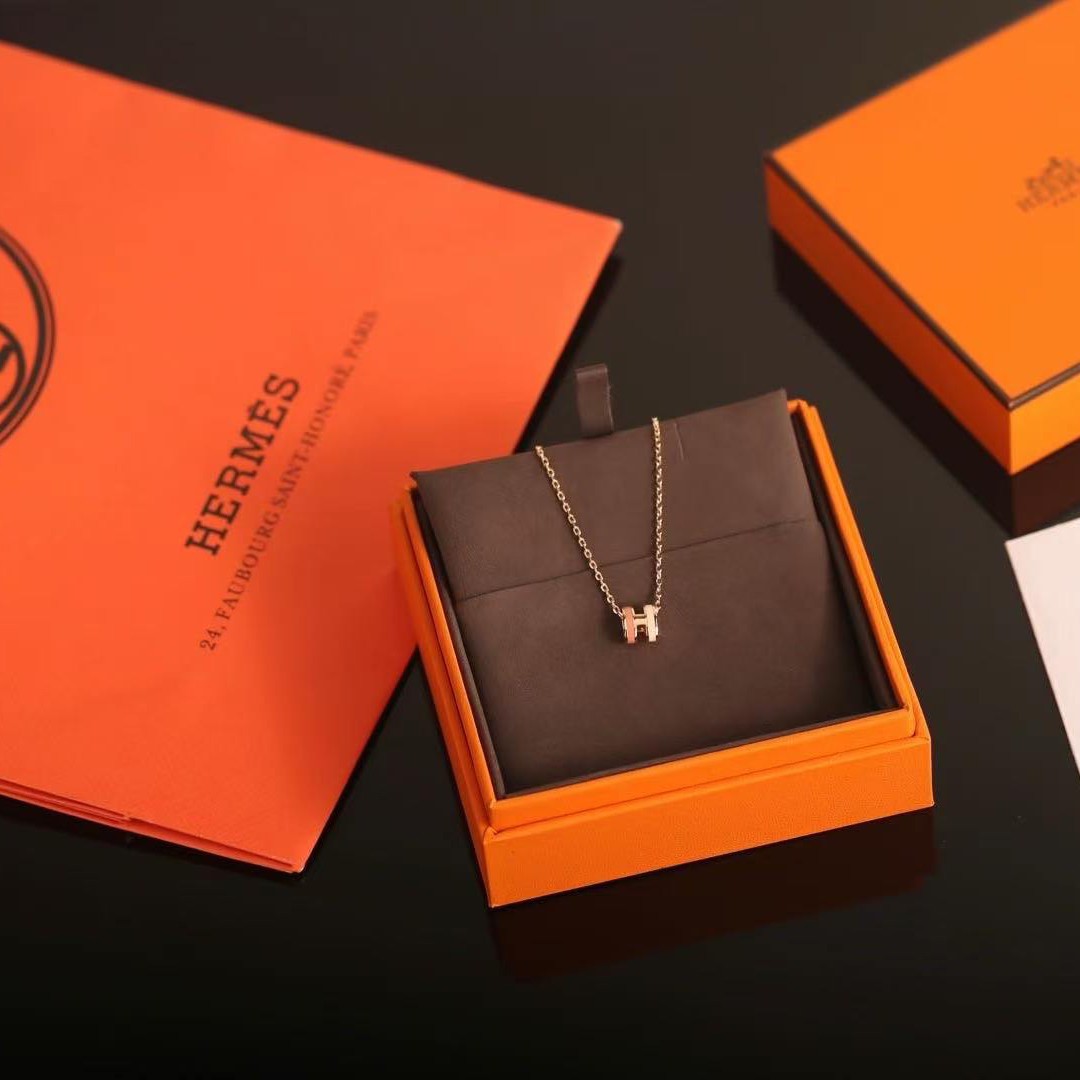 Hermes Mini Pop H Rocabar Pendant Necklace Rose Gold Beauté H100066FOB4 - Image 2
