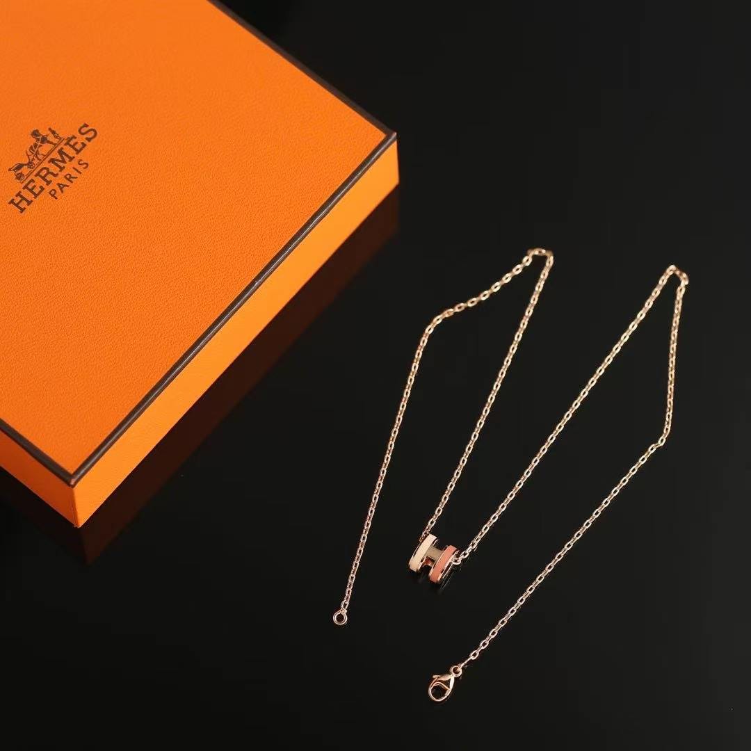 Hermes Mini Pop H Rocabar Pendant Necklace Rose Gold Beauté H100066FOB4 - Image 7