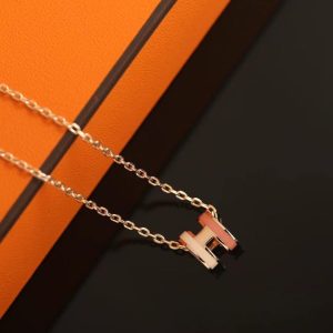 Hermes Mini Pop H Rocabar Pendant Necklace Rose Gold Beauté H100066FOB4 - Image 6