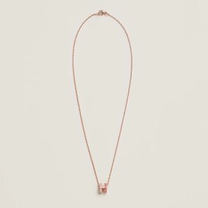 Hermes Mini Pop H Rocabar Pendant Necklace Rose Gold Beauté H100066FOB4