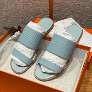 Alternative view of Hermes Mona Sandal Women Swift Calfskin Bleu Glacier H261092Z 18360