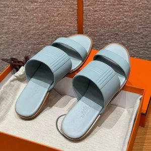 Hermes Mona Sandal Women Swift Calfskin Bleu Glacier H261092Z 18360 - Image 16