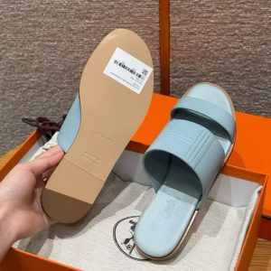 Hermes Mona Sandal Women Swift Calfskin Bleu Glacier H261092Z 18360 - Image 15