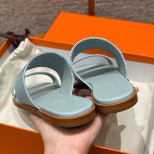 Hermes Mona Sandal Women Swift Calfskin Bleu Glacier H261092Z 18360 - Image 10