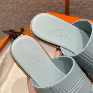 Hermes Mona Sandal Women Swift Calfskin Bleu Glacier H261092Z 18360 - Image 9