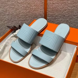 Hermes Mona Sandal Women Swift Calfskin Bleu Glacier H261092Z 18360 - Image 6