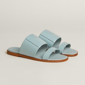 Hermes Mona Sandal Women Swift Calfskin Bleu Glacier H261092Z 18360